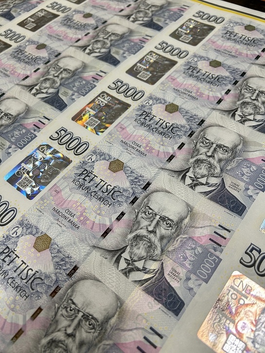 Výroční bankovka ČNB 5000 Kč s přítiskem bez obalu ČNB