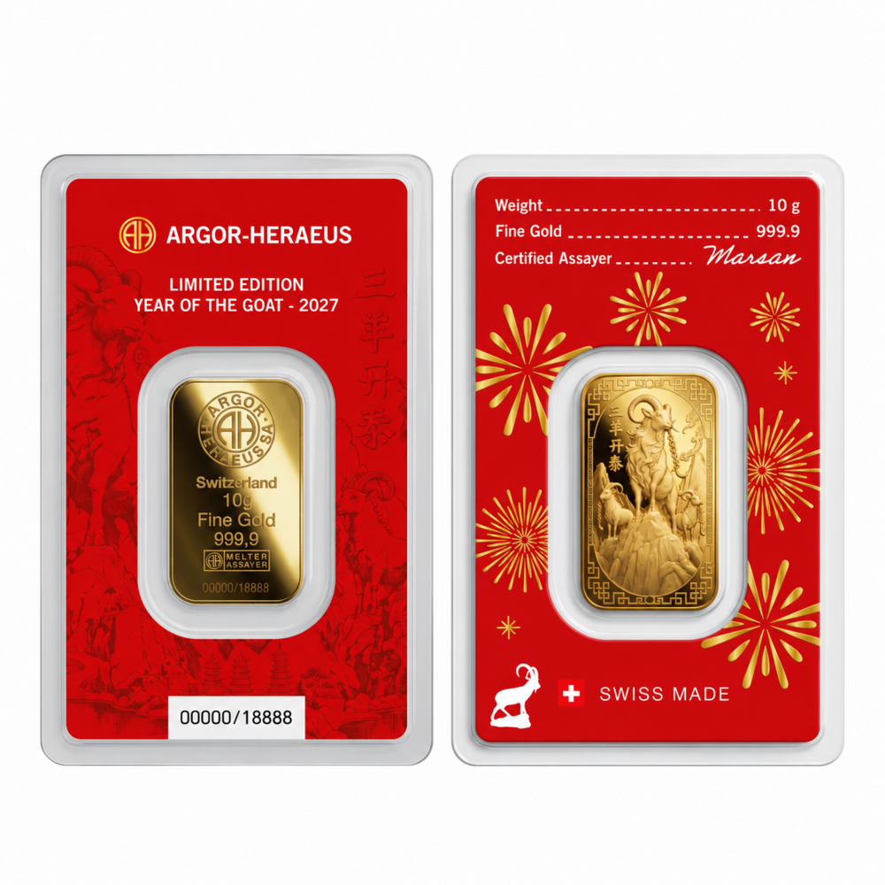 Argor-Heraeus Limited edition Rok kozy 2027 zlatý slitek 10g