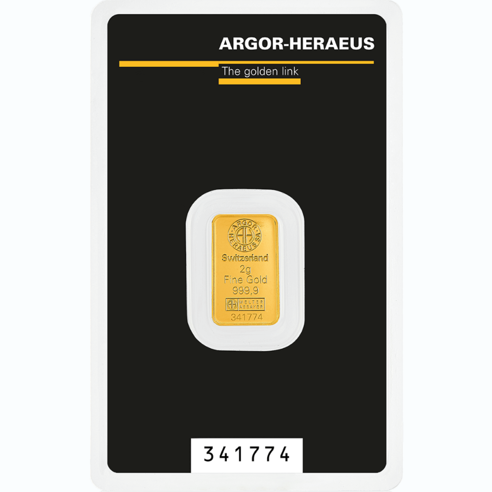 Argor Heraeus Kinebar Investment gold bar 2g