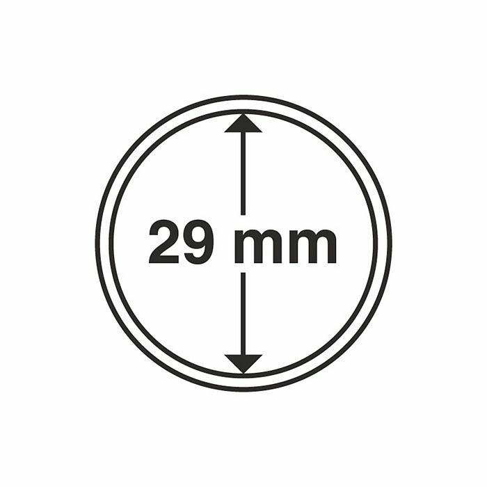 Plastic coin capsule with inner diameter 29 mm, pack of 10 pcs.