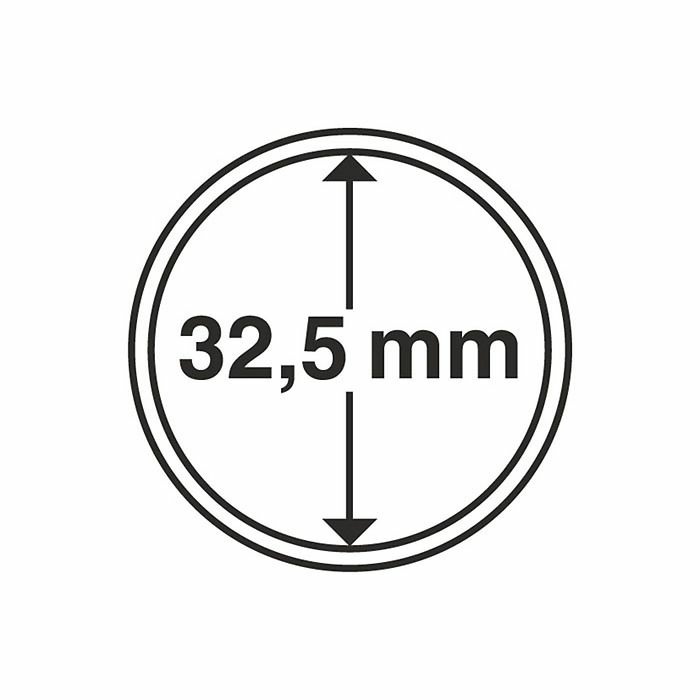Plastic coin capsule with inner diameter 32.5 mm, pack of 10 pcs.