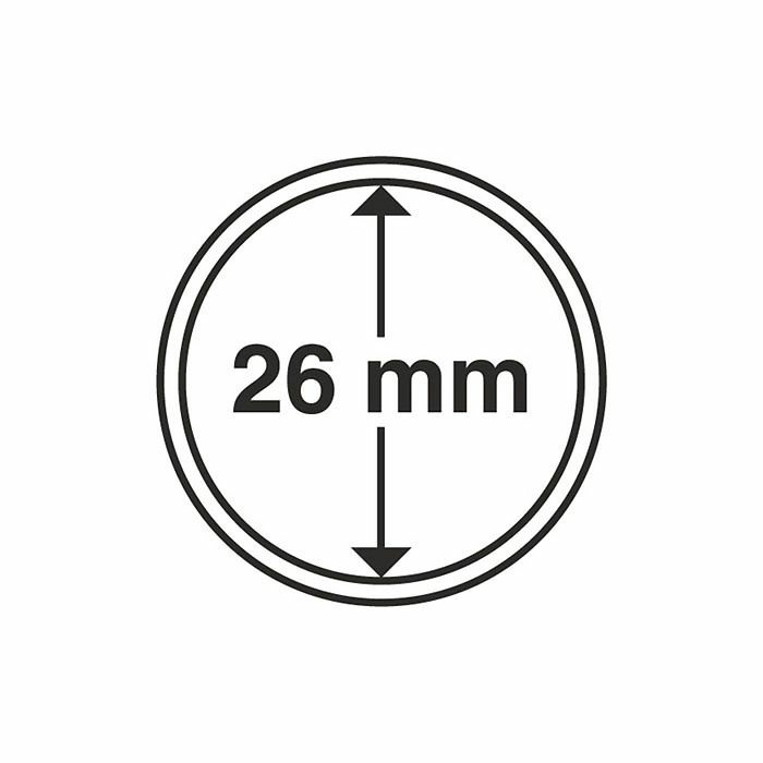 Plastová kapsle na mince s vnitřním průměrem 26 mm, balení 10 ks