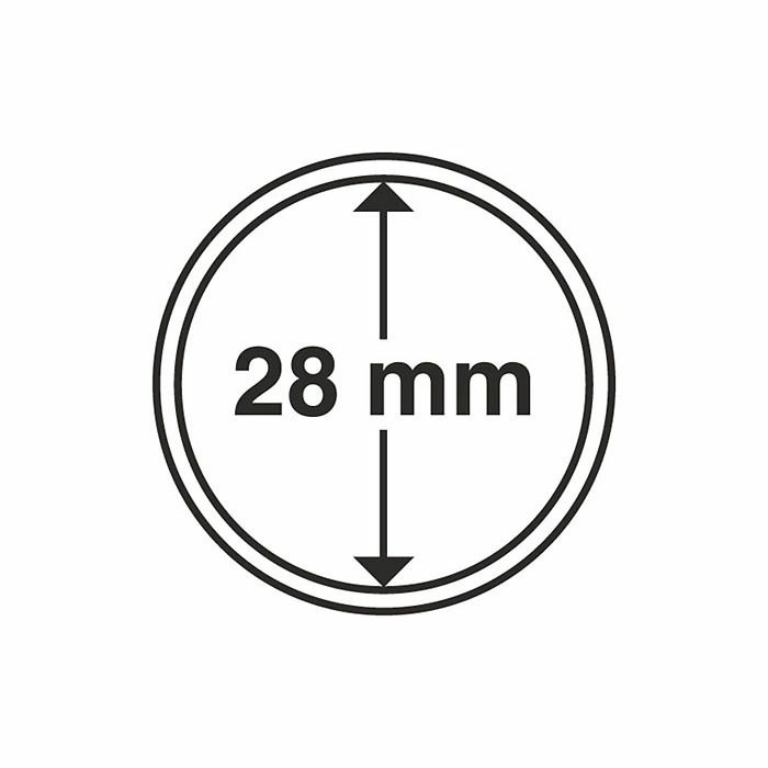 Plastic coin capsule with inner diameter 28 mm, pack of 10 pcs.