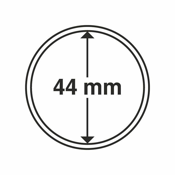 Plastic coin capsule with inner diameter 44 mm, pack of 10 pcs.