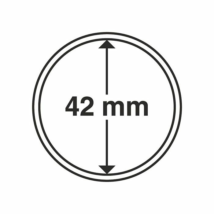 Plastic coin capsule with inner diameter 42 mm, pack of 10 pcs.