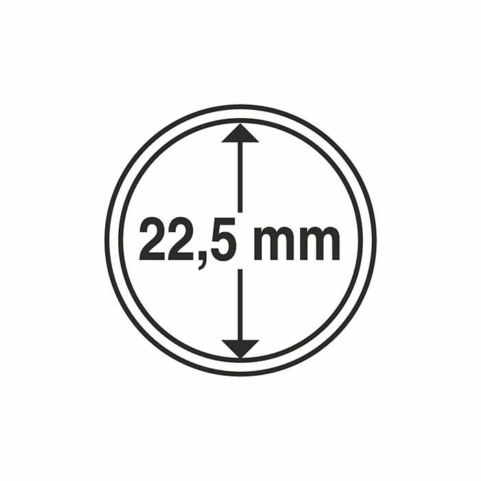 Plastic coin capsule with inner diameter 22.5 mm, pack of 10 pcs.