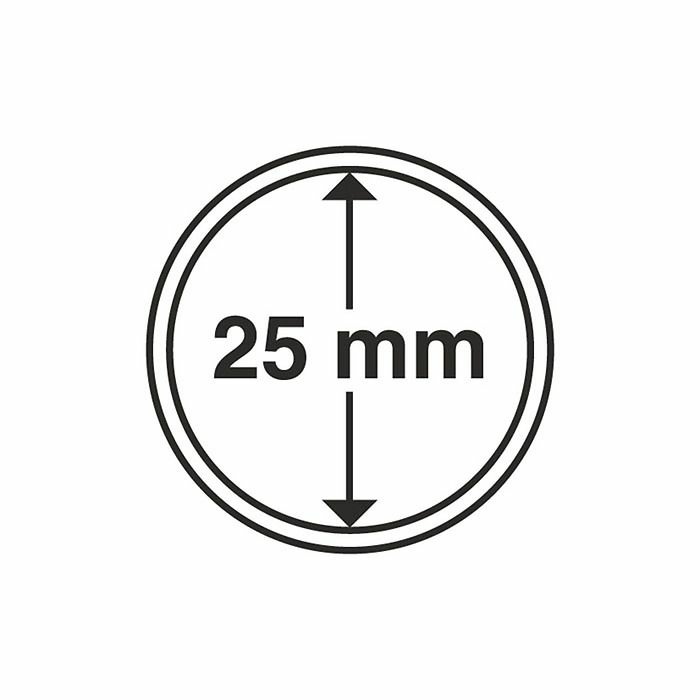 Plastic coin capsule with inner diameter 25 mm, pack of 10 pcs.