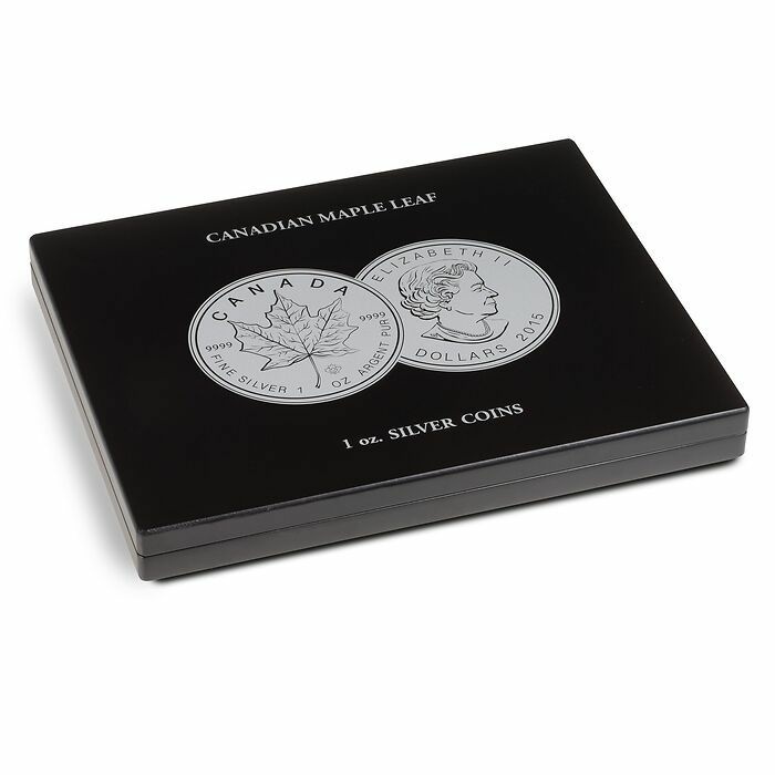 VOLTERRA Münzkassette für 20 Stück „Maple Leaf“ 1 oz Silbermünzen in Kapseln Ø 38 mm