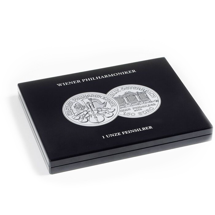 Mincovní kazeta VOLTERRA pro 20 ks  “Vienna Philharmonic” 1 oz silver mince v kapslích Ø 37 mm