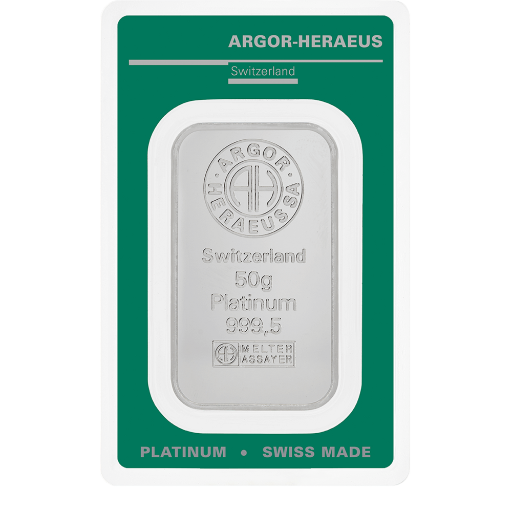 Argor Heraeus Investment Platinum Bar 50g