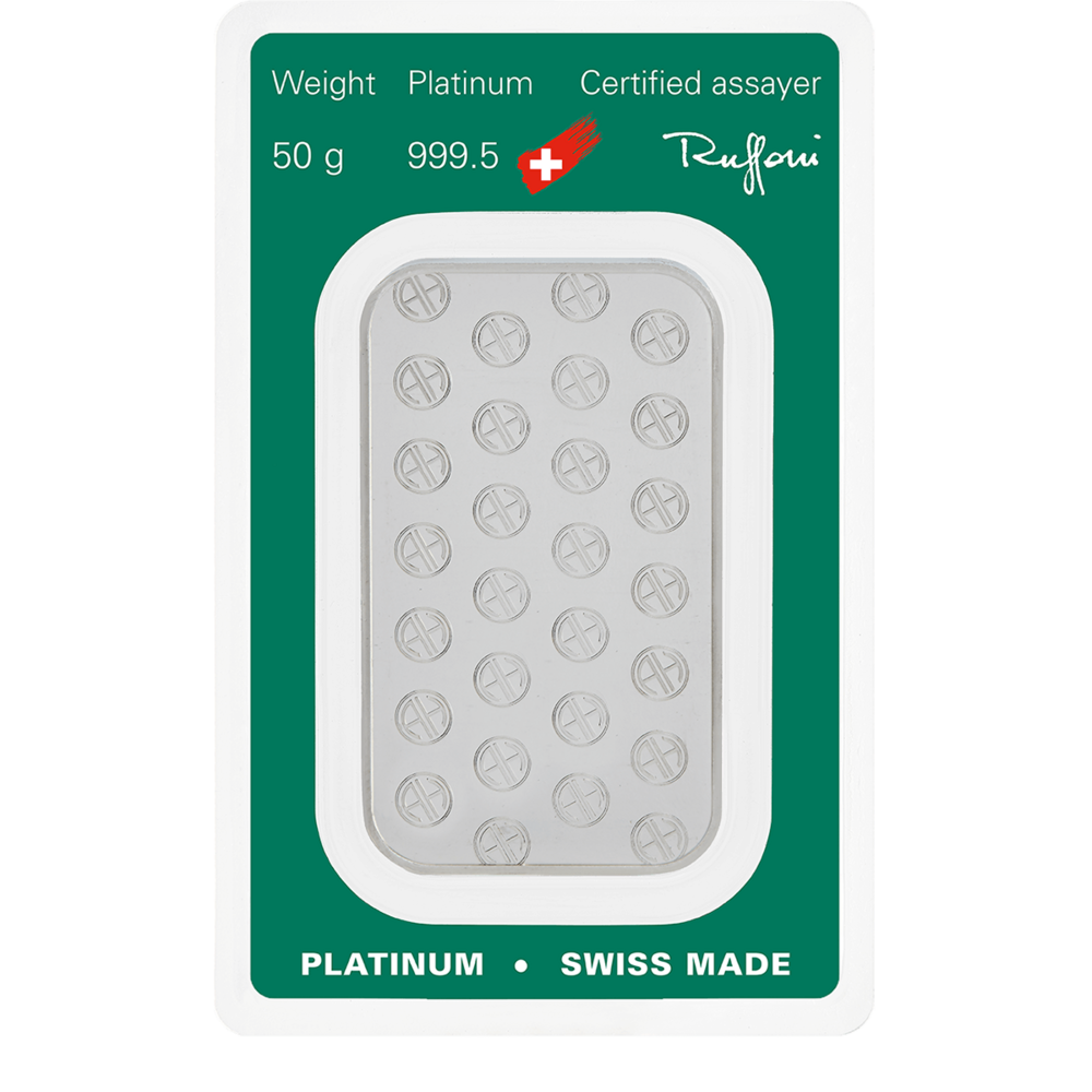 Argor Heraeus Investment Platinum Bar 50g
