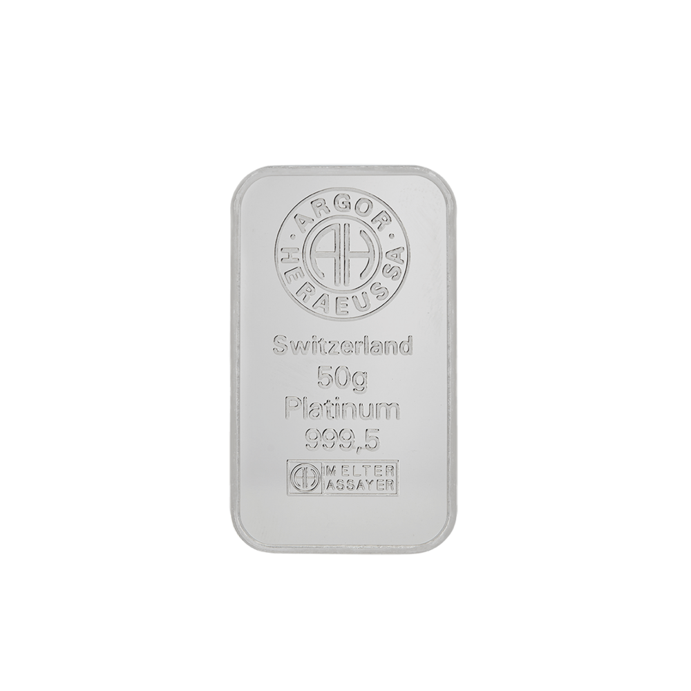 Argor Heraeus Investment Platinum Bar 50g