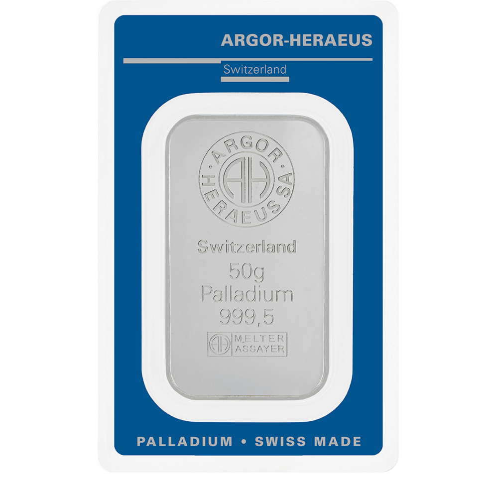 Argor Heraeus Investiční palladiový slitek 50g