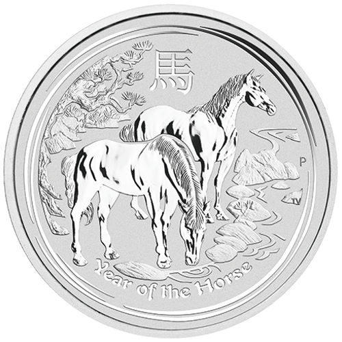 Silbermünze Jahr des Pferdes 5 Oz 2014