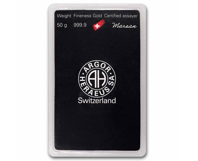 Argor Heraeus Investiční zlatý slitek 50g, litý