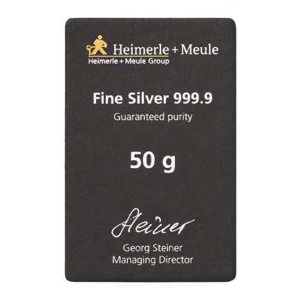 Heimerle + Meule  Investiční stříbrný slitek 50g