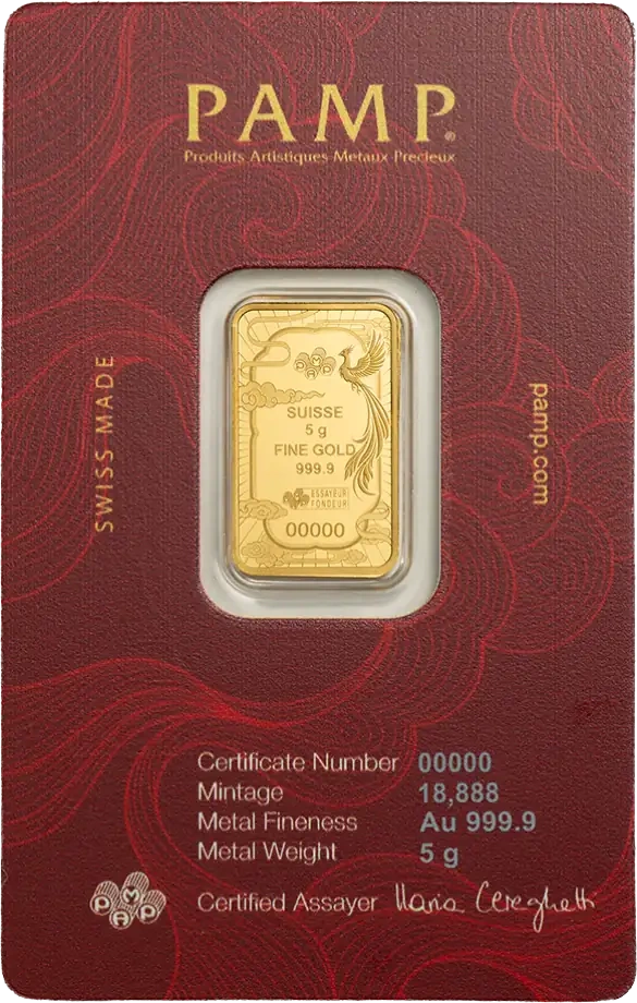 Pamp Fortuna Investment gold bar 5g - Good Luck Phoenix