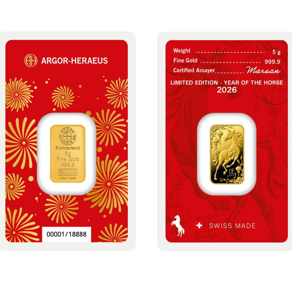 Argor-Heraeus Limited edition Rok koně 2026 zlatý slitek 5g
