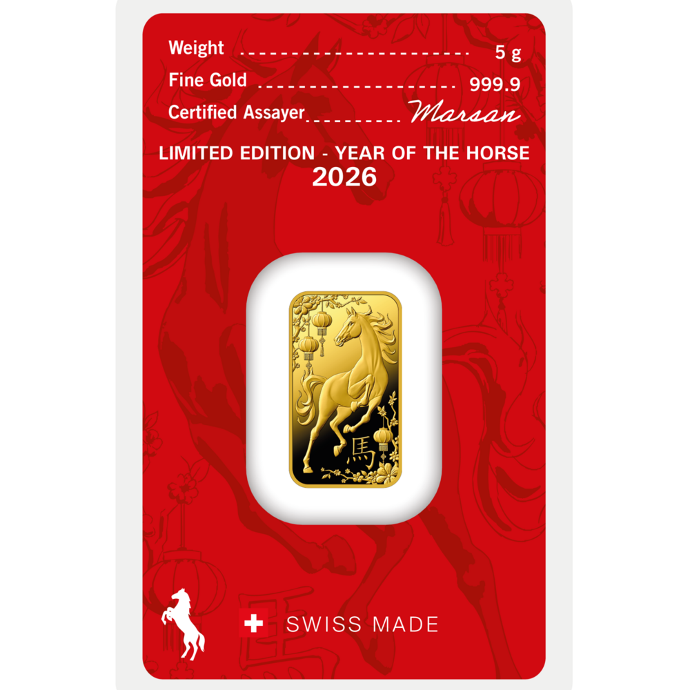 Argor-Heraeus Limited edition Rok koně 2026 zlatý slitek 5g