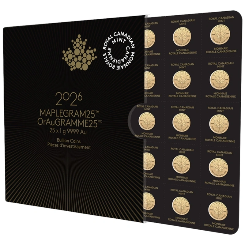 MapleGram 25g (25x1g) 2026 Gold Bullion Coin Set