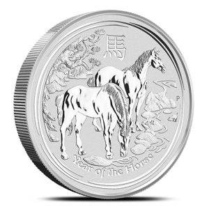 Silbermünze Jahr des Pferdes 5 Oz 2014
