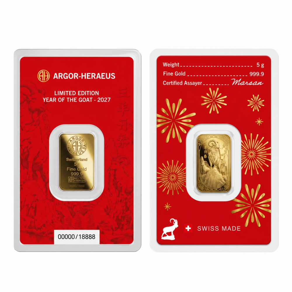 Argor-Heraeus Limited edition Rok kozy 2027 zlatý slitek 5g