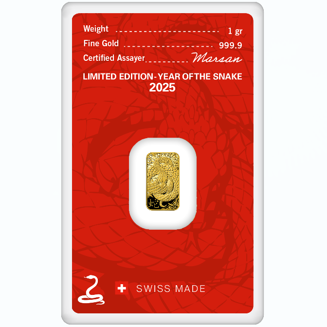 Argor-Heraeus Limited edition Year of the Snake 2025 gold bar 1g