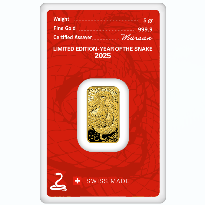 Argor-Heraeus Limited edition Year of the Snake 2025 gold bar 5g