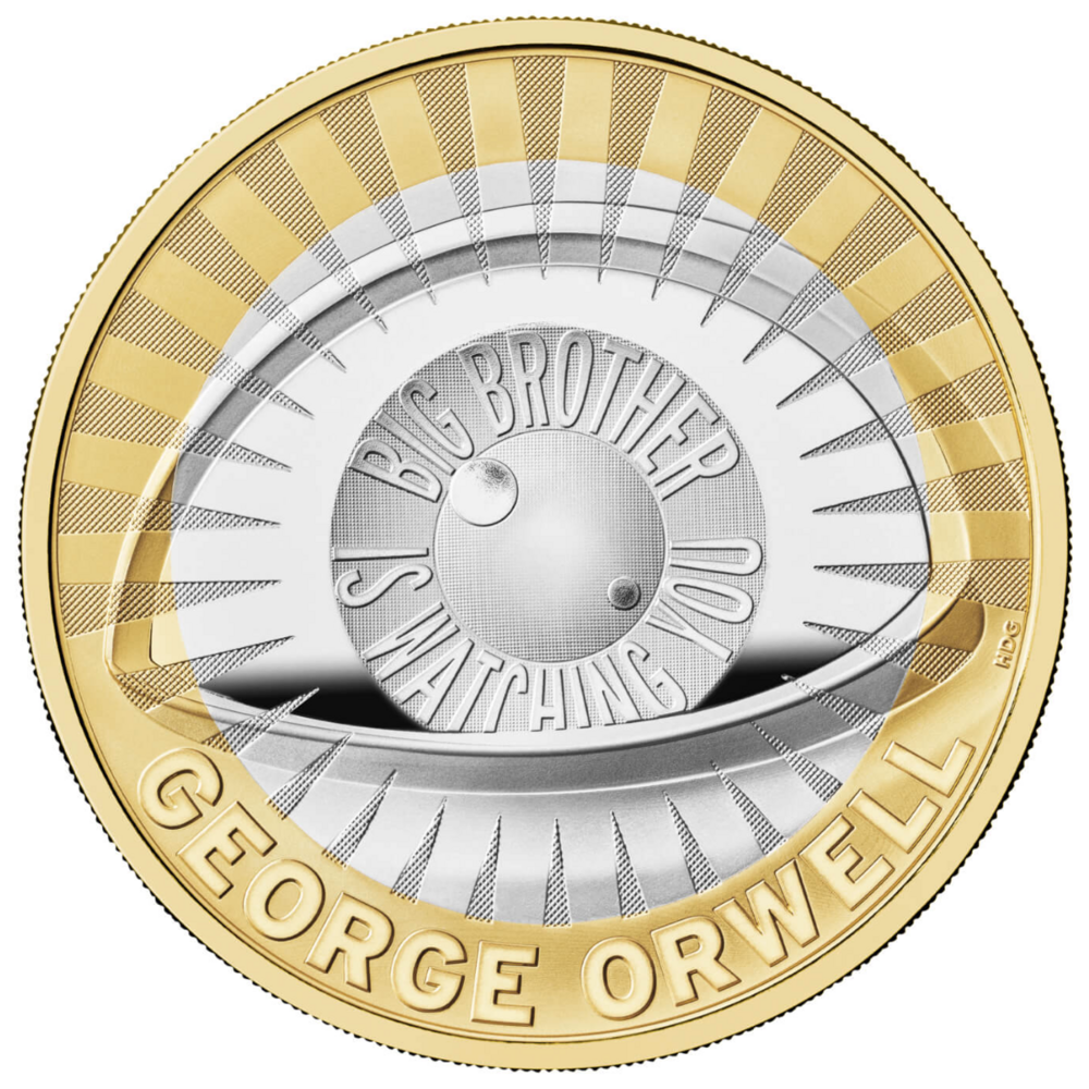 George Orwell 12 g 2025 Proof Silber vergoldete Münze