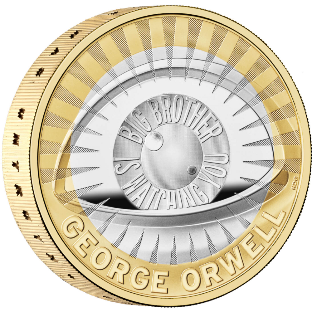 George Orwell 24 g 2025 Proof Silber vergoldete Münze