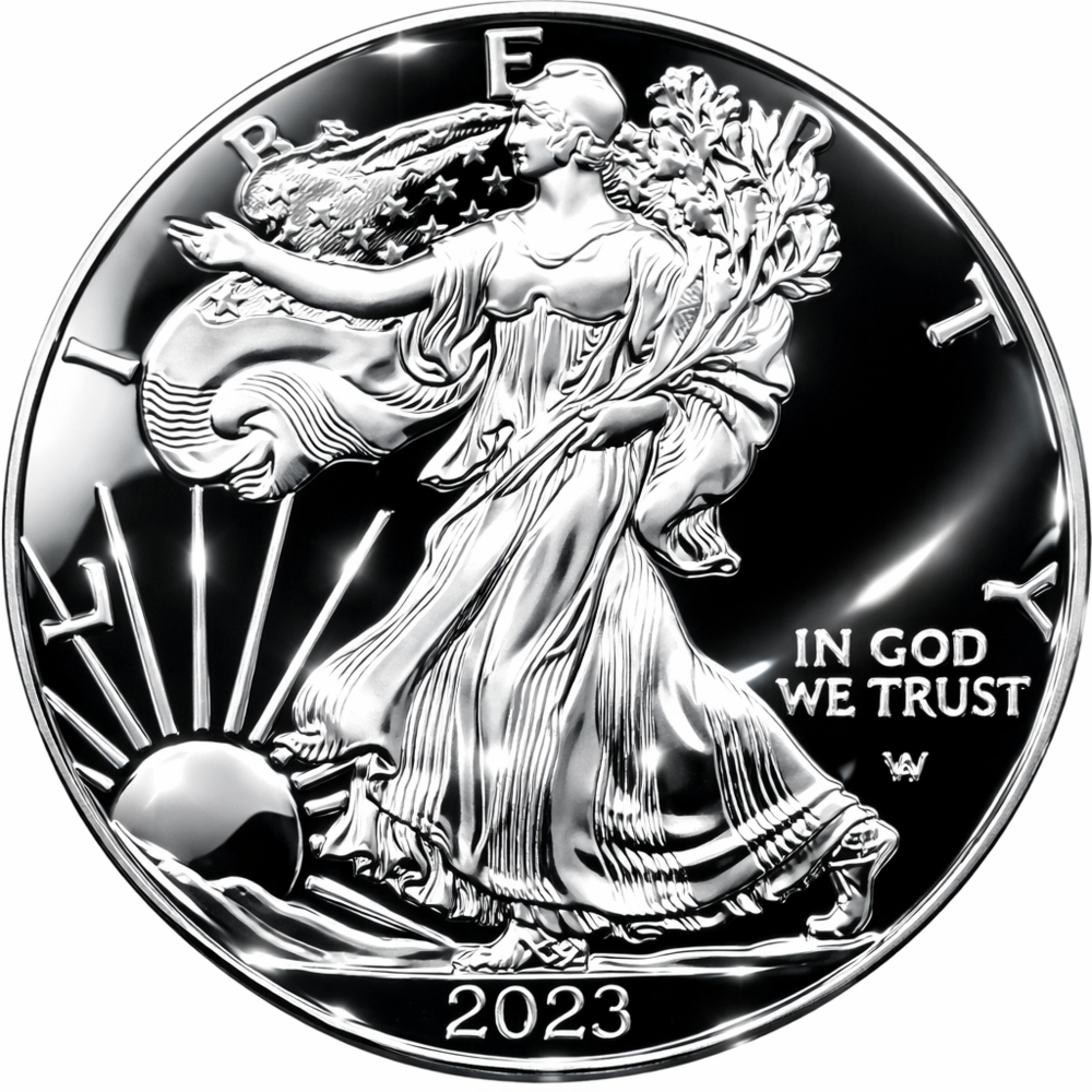 Stříbrná investiční mince American Eagle 1 Oz - SHINY + prémiová krabička