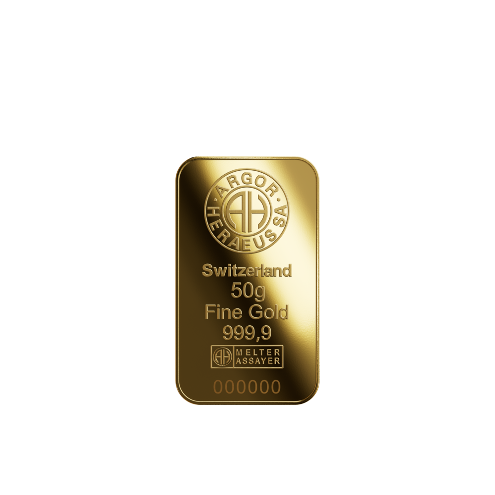 Argor Heraeus investment gold bar 50 g
