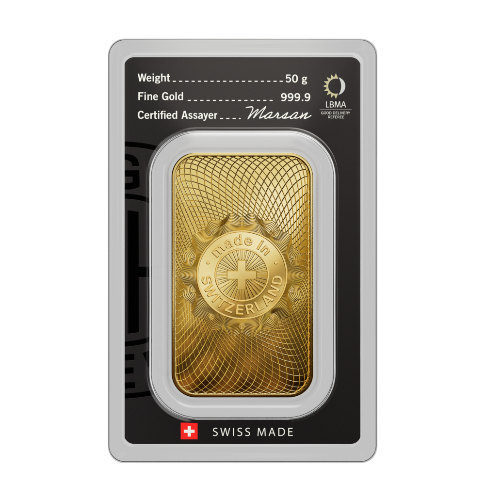 Argor Heraeus investment gold bar 50 g