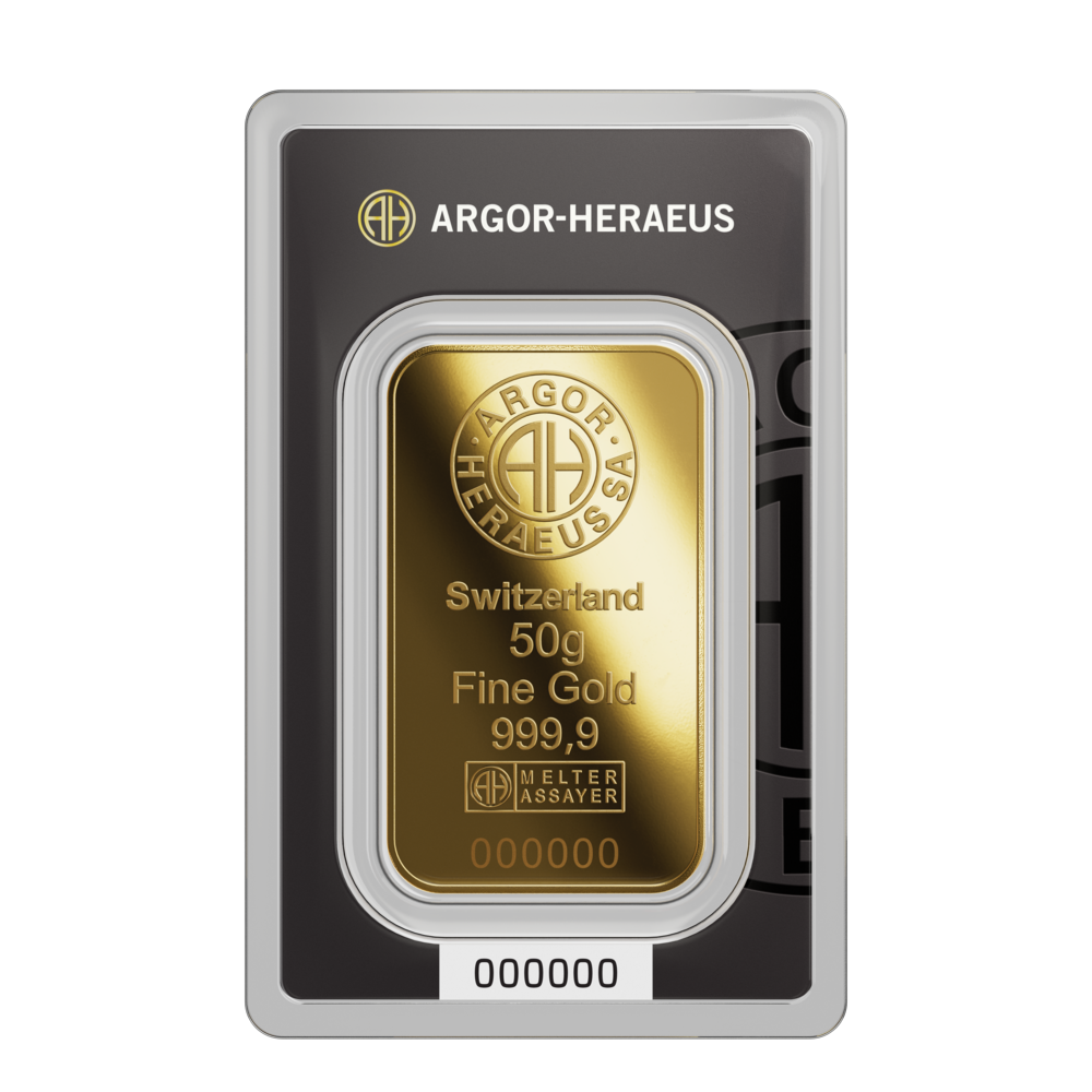 Argor Heraeus investment gold bar 50 g