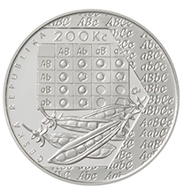Silver coin 200 CZK Gregor Mendel 200th anniversary of birth 2022 Proof