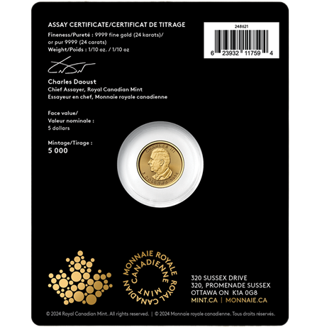 Treasured Maple Leaf Polar Bears Privy Mark 1/10 Oz 2025 Gold Coin