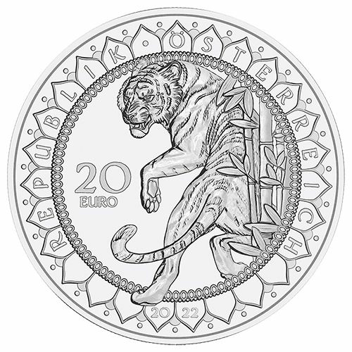 Stříbrná mince Síla tygra 2/3 Oz 2022