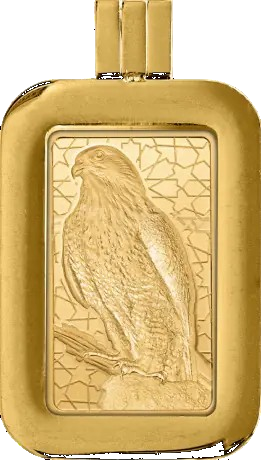 Investment-Goldbarren 5 g Pamp Fortuna – Arabischer Falke mit Rahmen