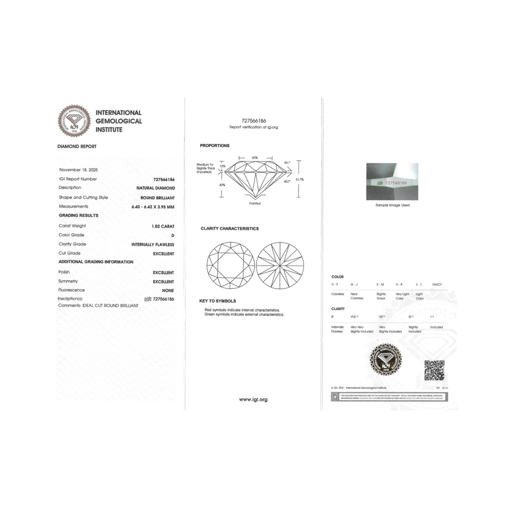 Diamant 1,02 CT - IF, D