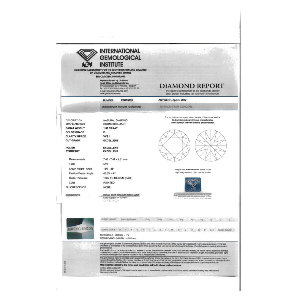 Diamant 1,57 CT - VSS1, D