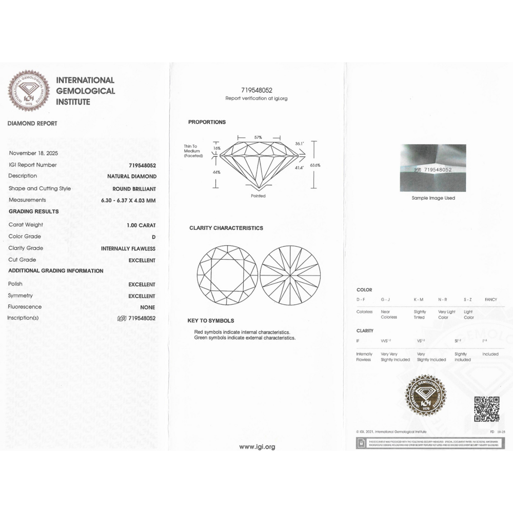 Diamant 1,00 CT- IF, D