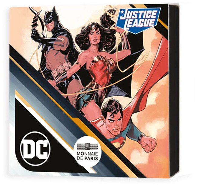 Justice League Silbermünze 45 g farbig