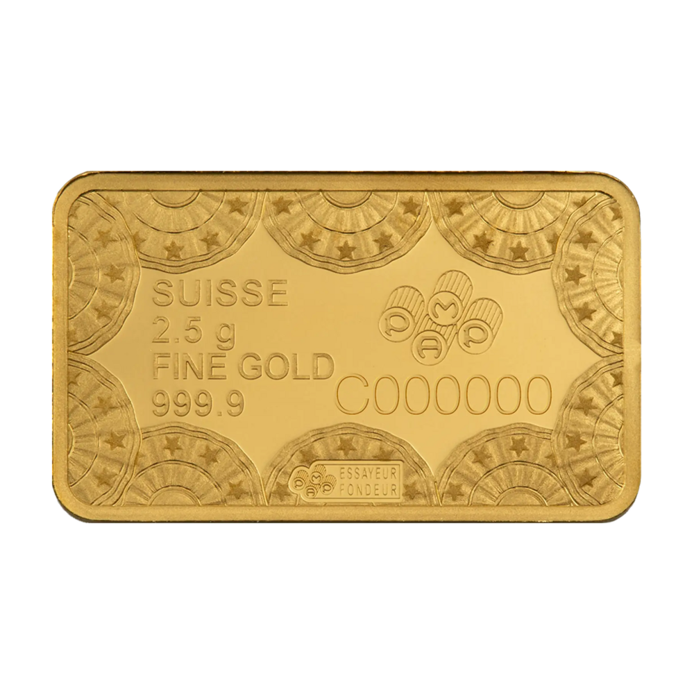 Pamp Fortuna Investiční zlatý slitek 2,5 g - 250th Anniversary of the United States Vintage - Limitid edition 2500 pcs