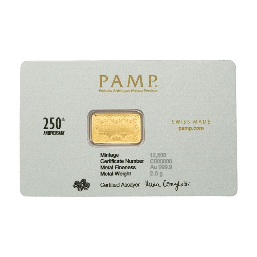 Pamp Fortuna Investiční zlatý slitek 2,5 g - 250th Anniversary of the United States Vintage - Limitid edition 2500 pcs