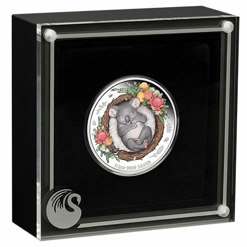Stříbrná investiční mince Koala, kolorovaná, Série Dreaming Down Under 1/2 Oz 2021