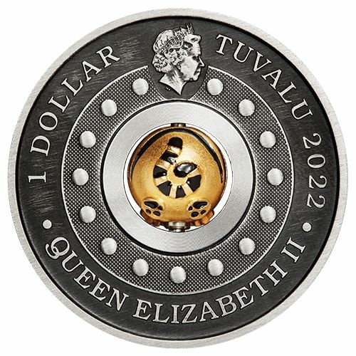 Silbermünze Tiger Antique Rotating Charm 1 Oz 2022