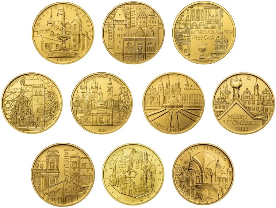 CNB Set of gold coins – Municipal heritage reserves 2021–2025 standard