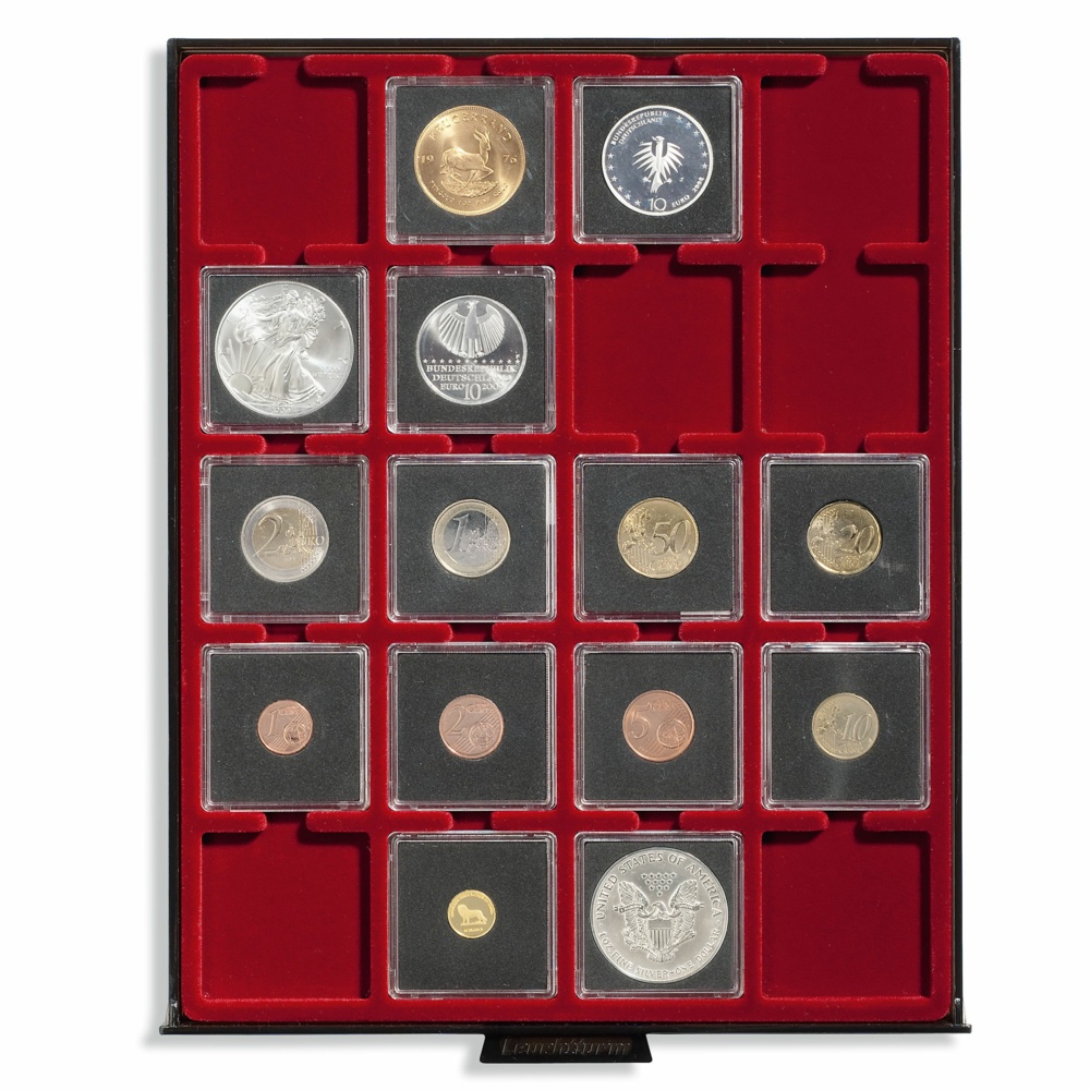 Plastic coin capsule QUADRUM 40 mm, 10 pcs.