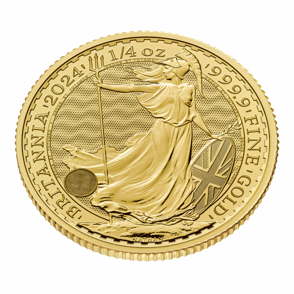 Zlatá investiční mince Britannia 1/4 Oz - Charles III