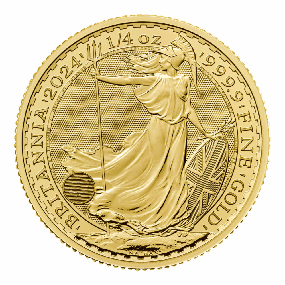 Zlatá investiční mince Britannia 1/4 Oz - Charles III